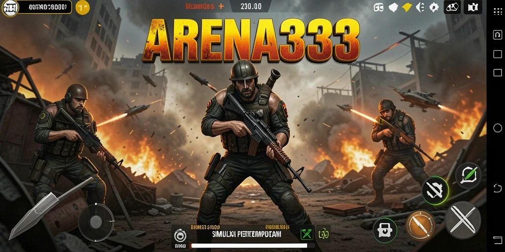 Tampilan seru aksi pertempuran di gameplay ARENA333.