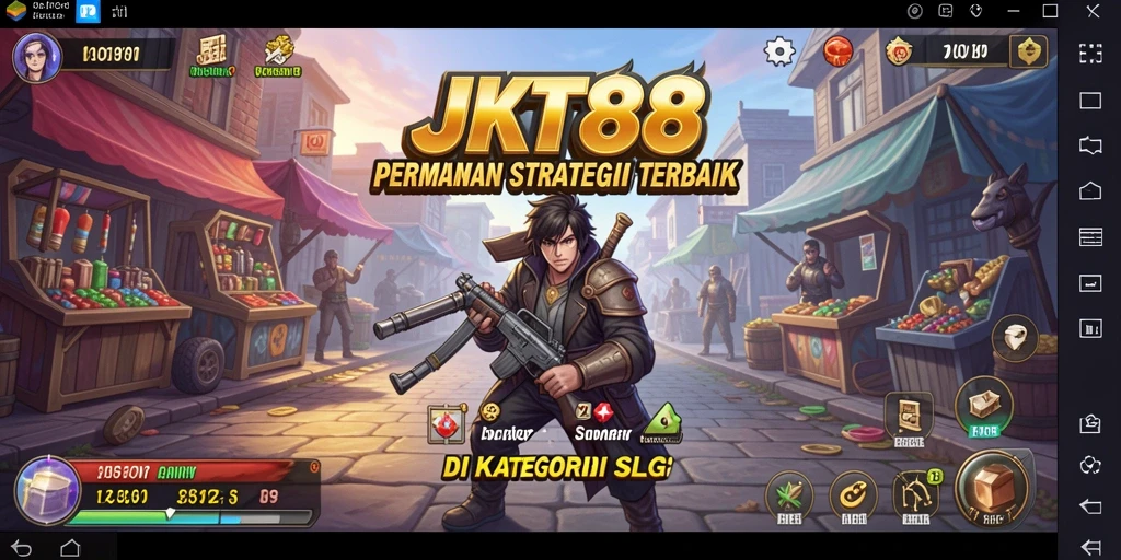 Screenshot utama JKT88 menampilkan aksi pertempuran dalam game SLG.