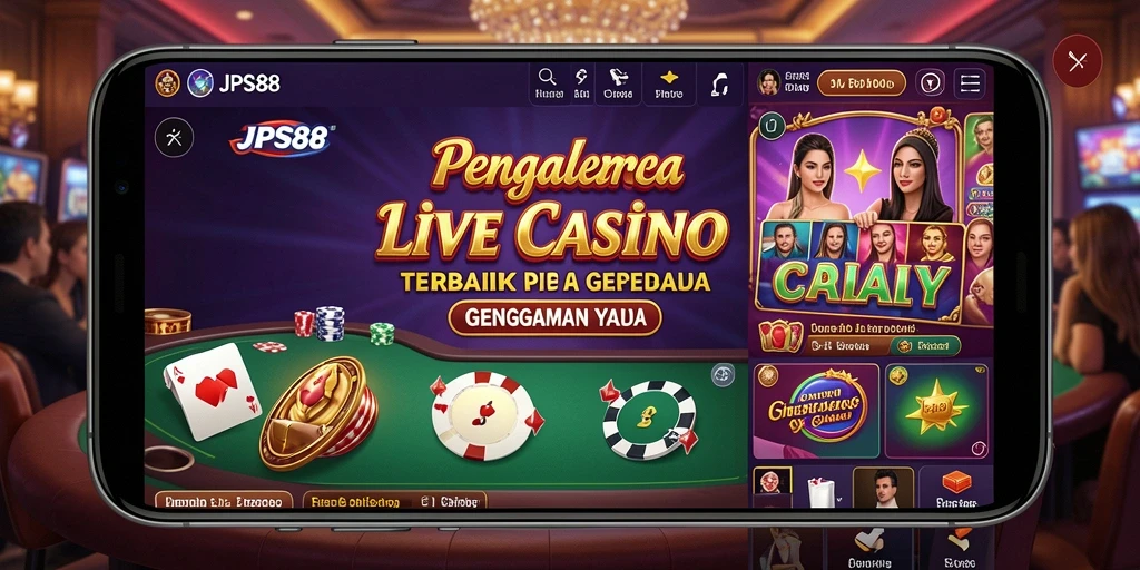 Gameplay JPS88 menampilkan dealer langsung dan suasana kasino yang menarik.