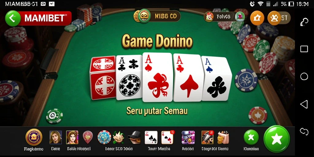 Screenshot gameplay MAMIBET yang menampilkan keseruan permainan Domino.