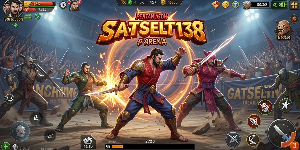Screenshot SATSET138 menampilkan aksi pertarungan seru di arena.