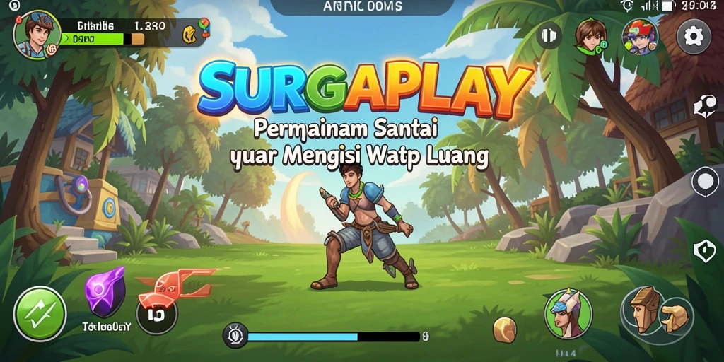 Tampilan gameplay SURGAPLAY yang ceria dan menghibur.