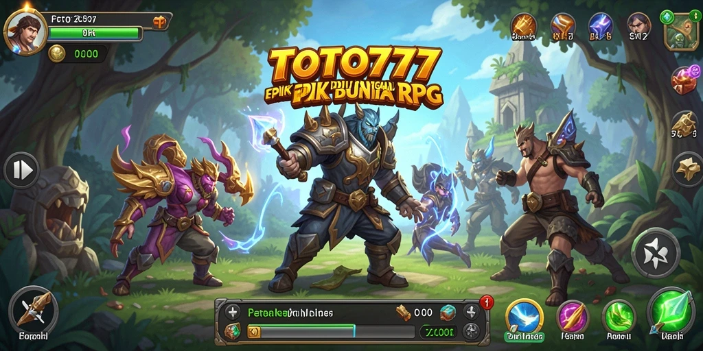 Screenshot gameplay TOTO777 menampilkan aksi petualangan RPG yang mendebarkan.
